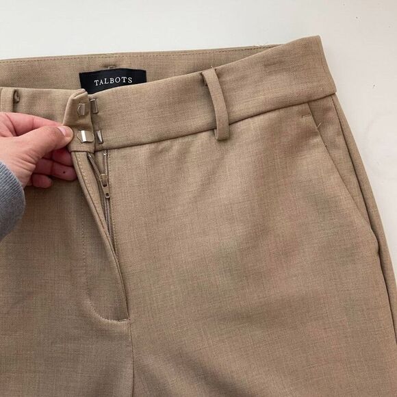 Talbots Luxe Stretch Trouser Sz 6 Mills Caramel Slim Classic Career Dress Pants - Picture 2 of 13